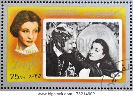 FUJEIRA - CIRCA 1972 : stamp printed in Fujeira shows actress Vivien Leigh circa 1972