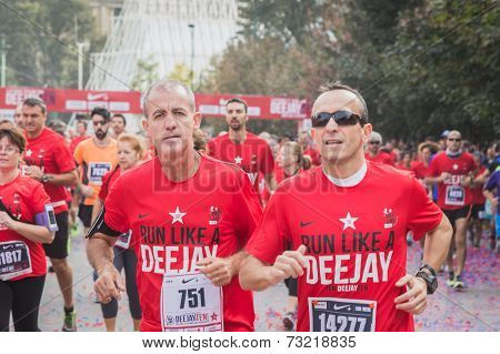 Athletes Taking Part In Deejay Ten, Running Event Organized By Deejay Radio In Milan, Italy