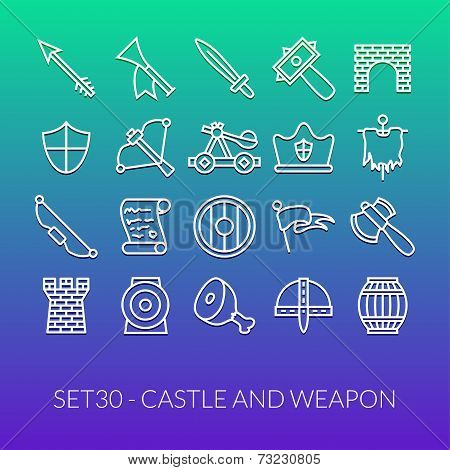 Outline icons thin flat design, modern line stroke style