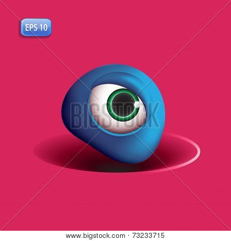 3D Monsters Eye - Blue