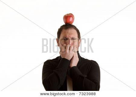 คนที่ มีแอปเปิ้ลบนหัวของเขา