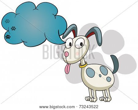Illustration of a puppy with an empty callout on a white background