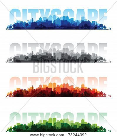 cityscape overprint background set