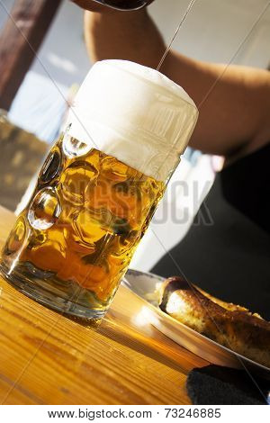 Man Pouring Beer For Lunch