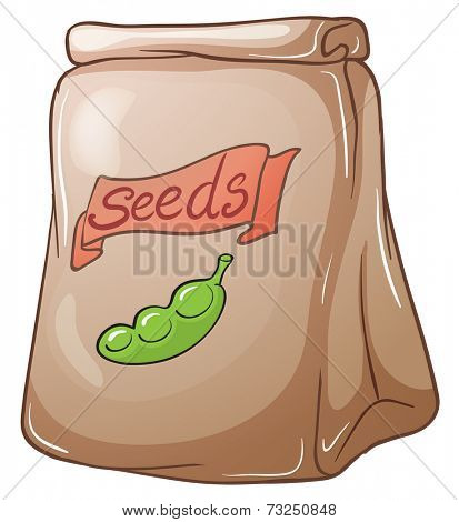Illustration of a pack of seeds on a white background