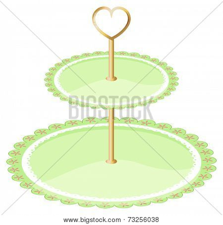 Illustration of an empty tray on a white background