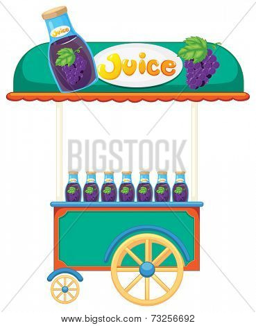 Illustration of a juice cart on a white background