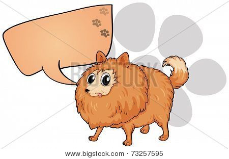 Illustration of a brown dog with an empty callout on a white background