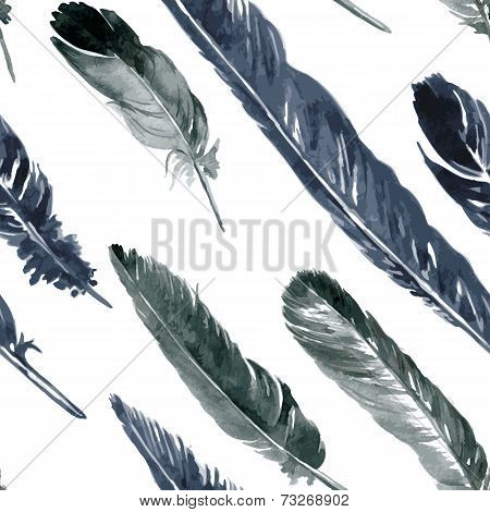 seamless pattern with plumes