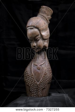 Afrikanske Souvenir. Kvinde hoved. Træ.