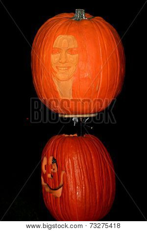 LOS ANGELES - OCT 4:  Kendall Jenner Carved Pumpkin at the RISE of the Jack O'Lanterns at Descanso Gardens on October 4, 2014 in La Canada Flintridge, CA