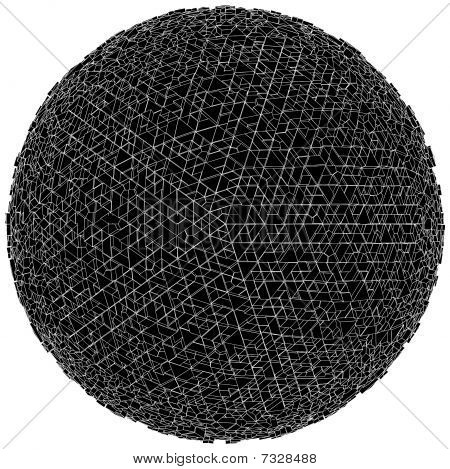 Abstraktní městském Globe z krychle a Prism vektor 01