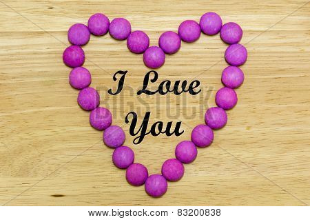 I Love You in a Sugar Coated Candy Heart