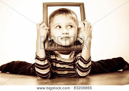 Little Funny Boy Child Portrait