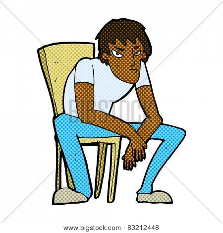 retro comic book style cartoon dejected man