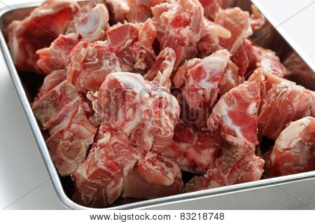 pork spine for gamjatang(pork bone and potato soup, korean hotpot cuisine)