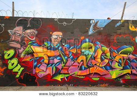 Graffiti art at East Williamsburg in Brooklyn