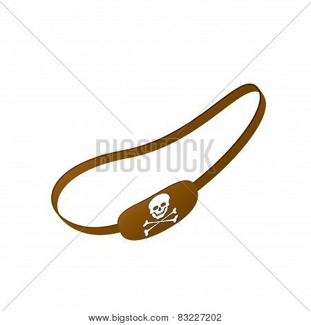 Brown eye patch with skull symbol