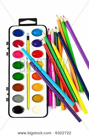 Paintbox med vand farver