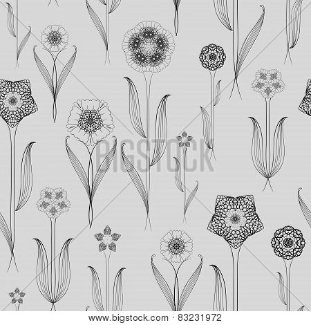 Delicate Seamless Floral Pattern Background