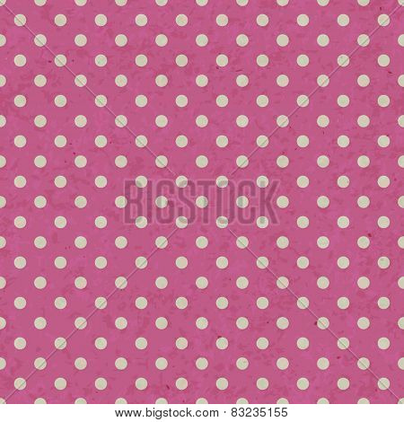 Dot pattern on grunge old paper texture Seamless polka dot background.