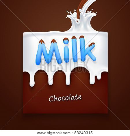 Milk with chocolate art banner