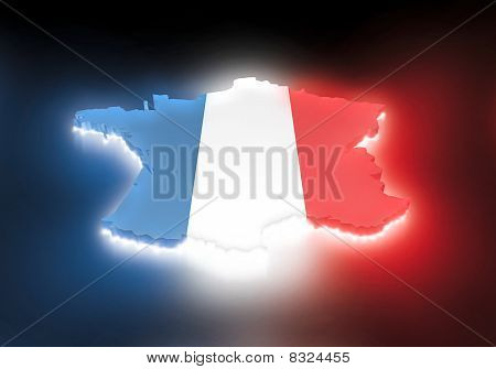 Mappa di Francia con bandiera