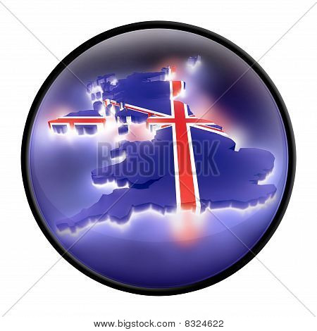 Segno del Regno Unito (UK) (simbolo) con luce