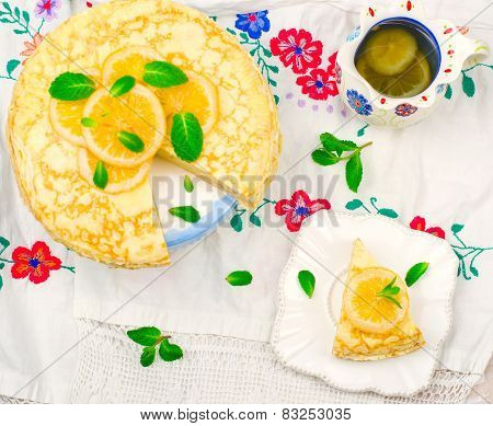 Blinis Pie With The Lemon Curd.