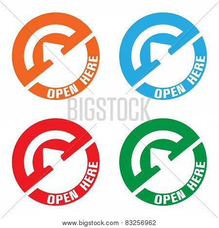 Open here stickers