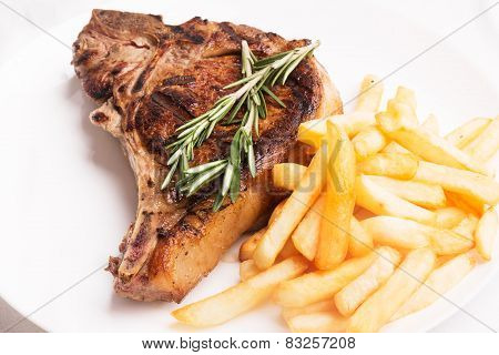 Grilled Meat With Vegetables And Rosemary