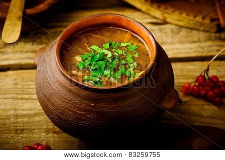 Shchi, Traditional Russian Soup From Cabbage.