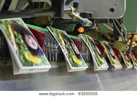 Magazine production in print house