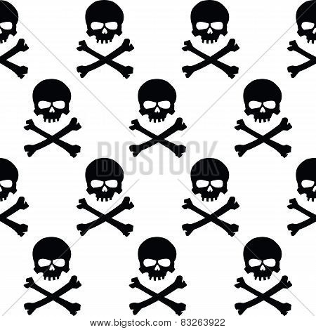 Black and white skulls background