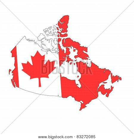 Canada, flag-map