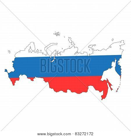 Russia, flag-map