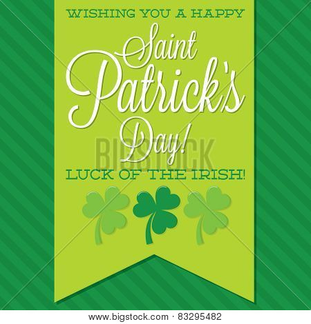 St. Patrick's Day Sash Card In Vector Format.