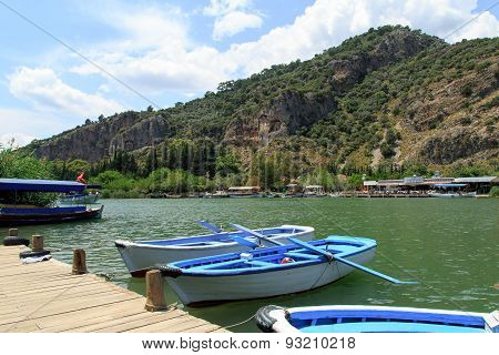 Boat On Dalyan Coastline