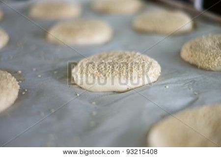 Uncooked Cookies With Seasame Seeds