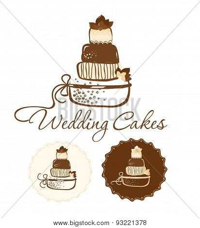 Three wedding cakes.
