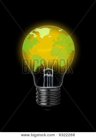 世界地図と電球