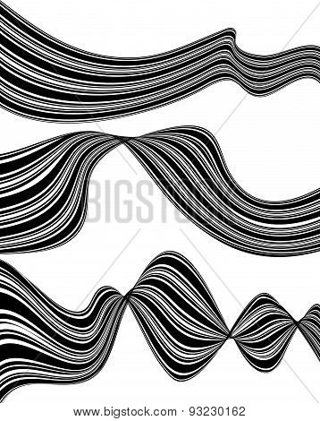 Black And White Mobious Wave Stripe Optical Design