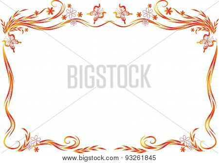 butterfly and flowers background