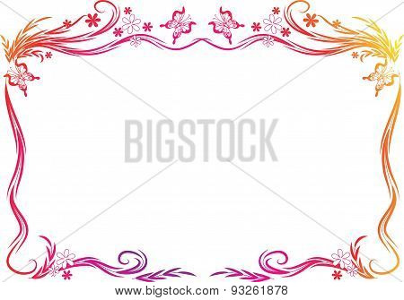 butterfly and flowers background