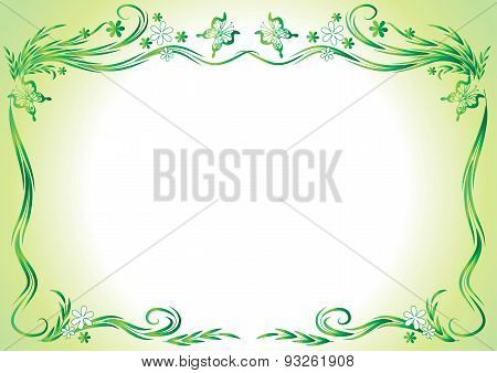 butterfly and flowers background