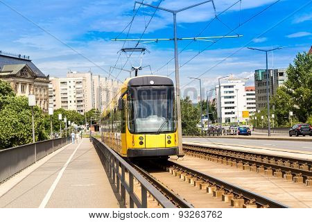 Modern Tram In Dresden