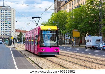 Modern Tram In Dresden