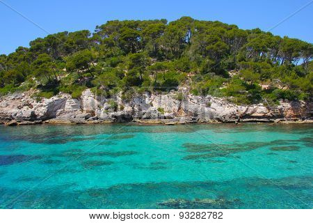 Turquoise Sea in Cala Caldana Menorca Spain