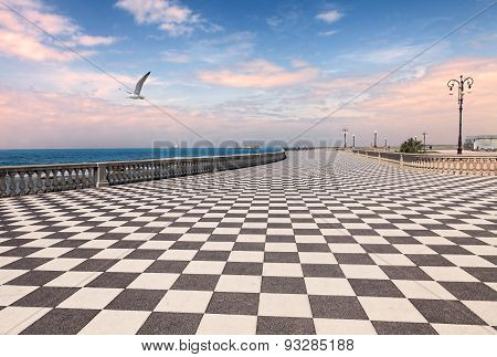 Promenade Of Livorno, Tuscany, Italy