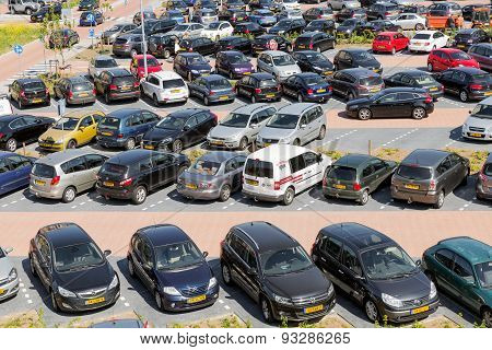 Aerial View Car Park Isala Hospital In Zwolle, The Netherlands